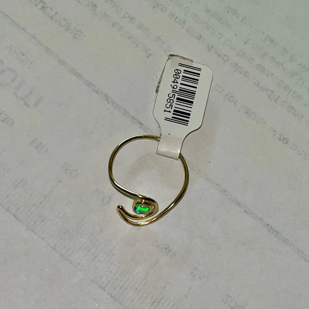Opal Sterling Silver Gold Plated Modern Wave Ring NWT